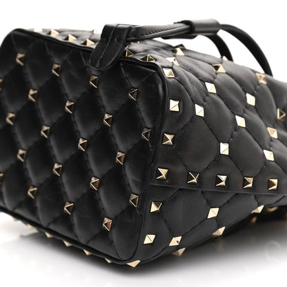 Valentino Garavani Nappa Mini Rockstud Spike Bucket Bag Black 9 of 9