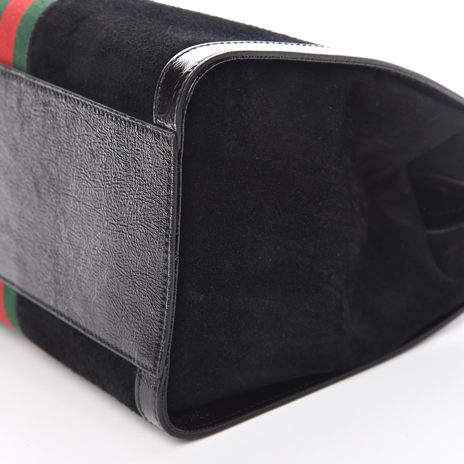 Gucci Suede Patent GG Web Medium Ophidia Tote Bag Black 9 of 12