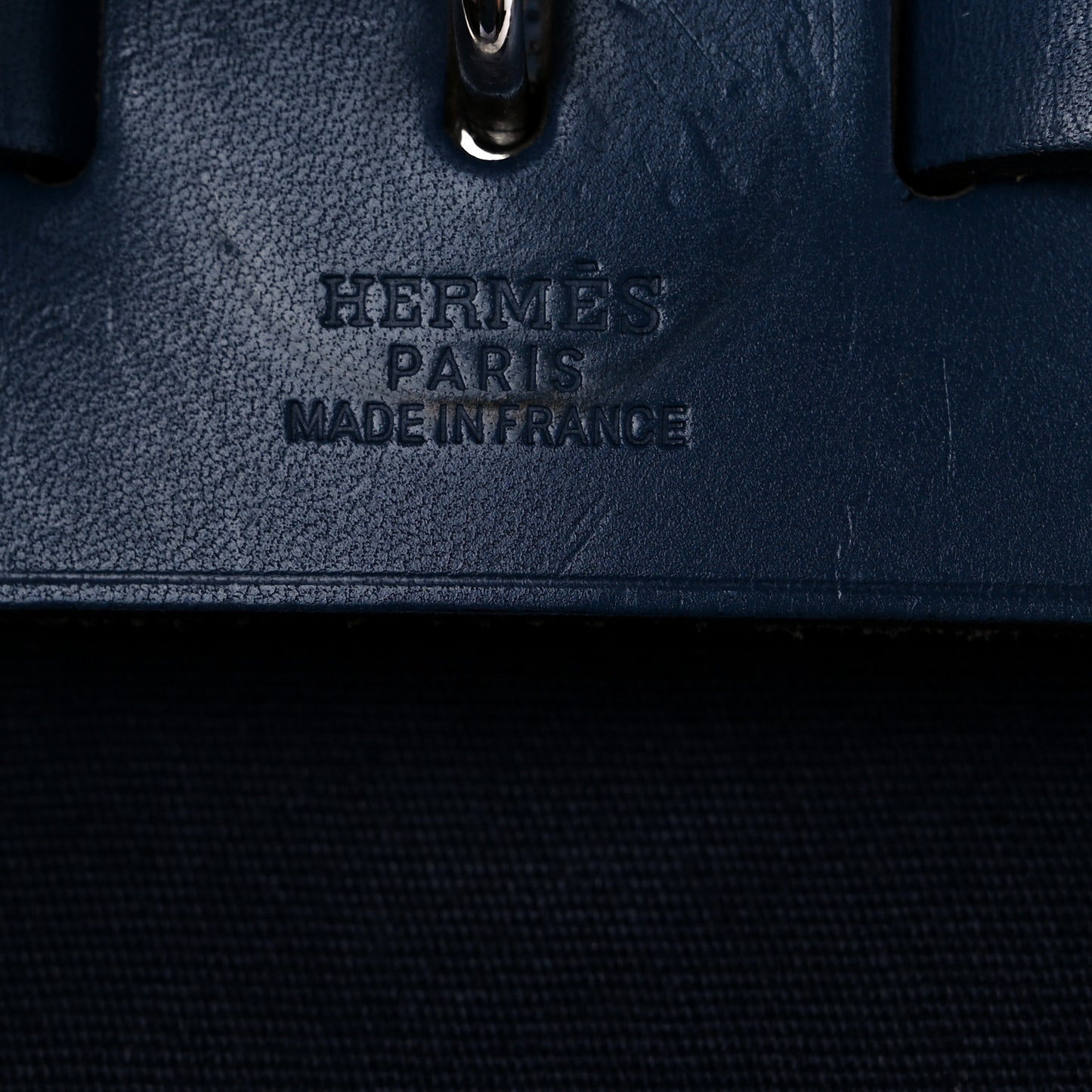 Toile Vache Calfskin Herbag 30 PM Navy Bleu