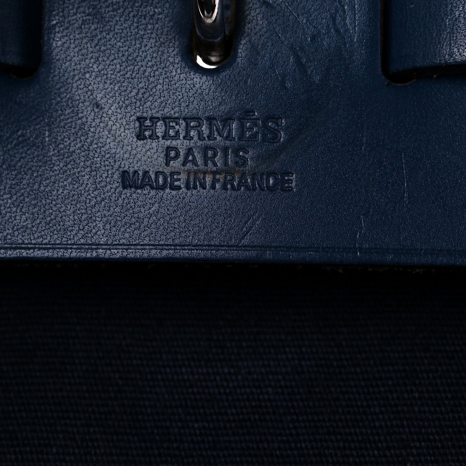Hermes Toile Vache Calfskin Herbag 30 PM Navy Bleu 6 of 12