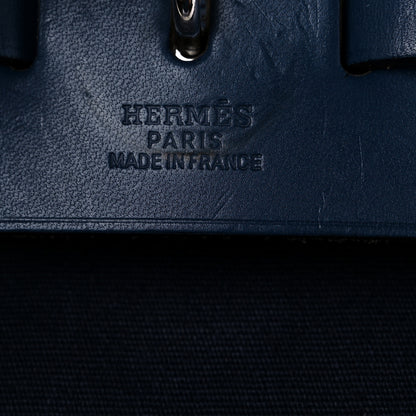 Hermes Toile Vache Calfskin Herbag 30 PM Navy Bleu 6 of 12