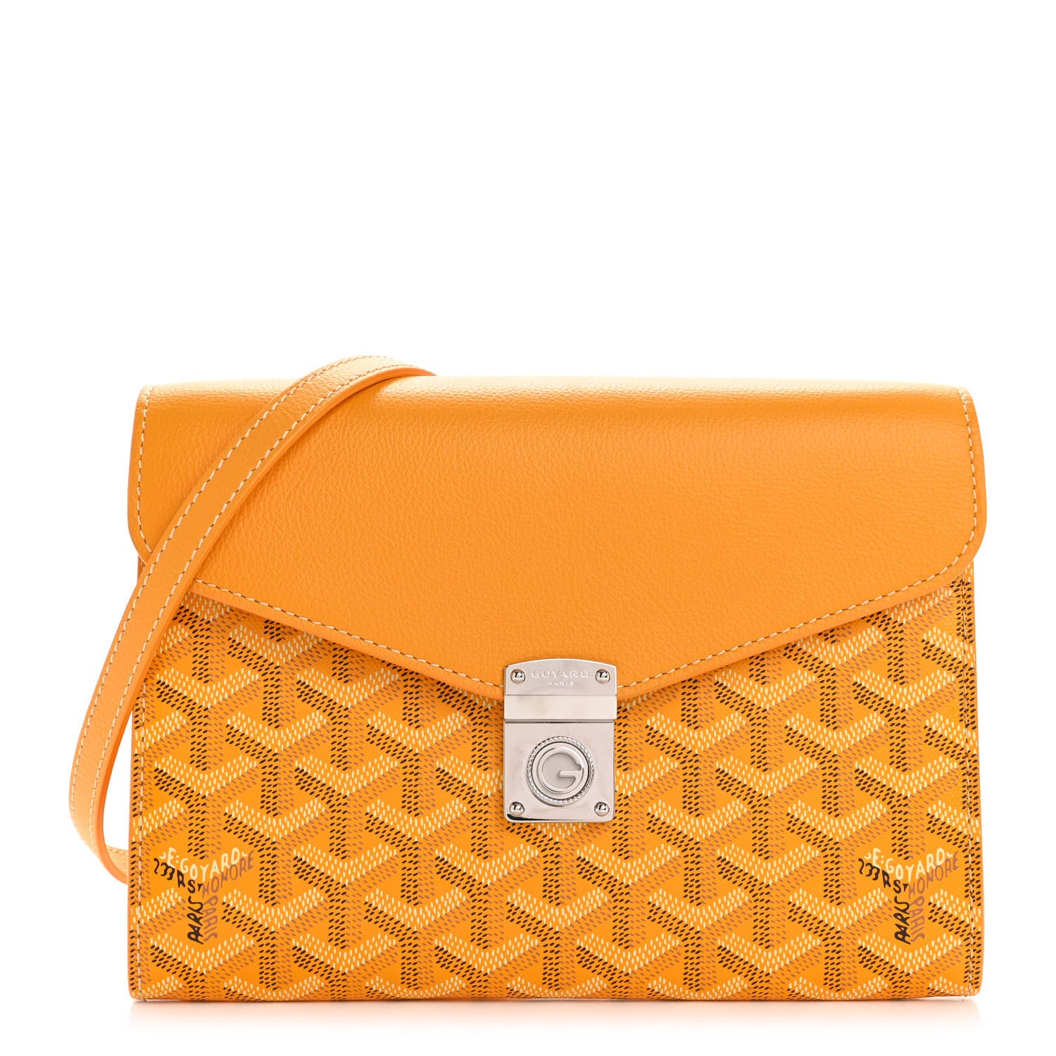Goyard Goyardine Calfskin Chypre Wallet Pouch Yellow 1 of 14