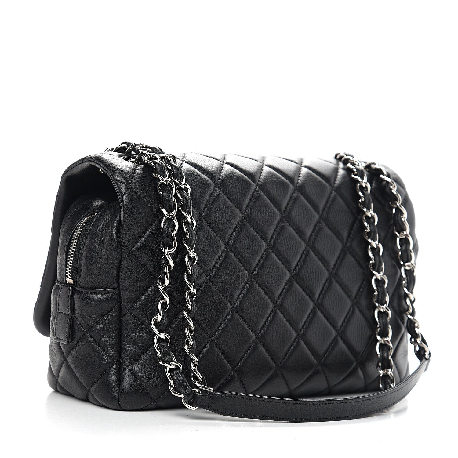 Chanel Deerskin Quilted Casual Journey Flap Black 2 of 9