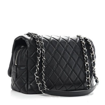 Chanel Deerskin Quilted Casual Journey Flap Black 2 of 9