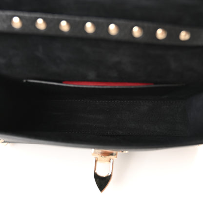 Valentino Garavani Pebbled Calfskin Medium Rockstud Flip Lock Crossbody Bag Black 5 of 9