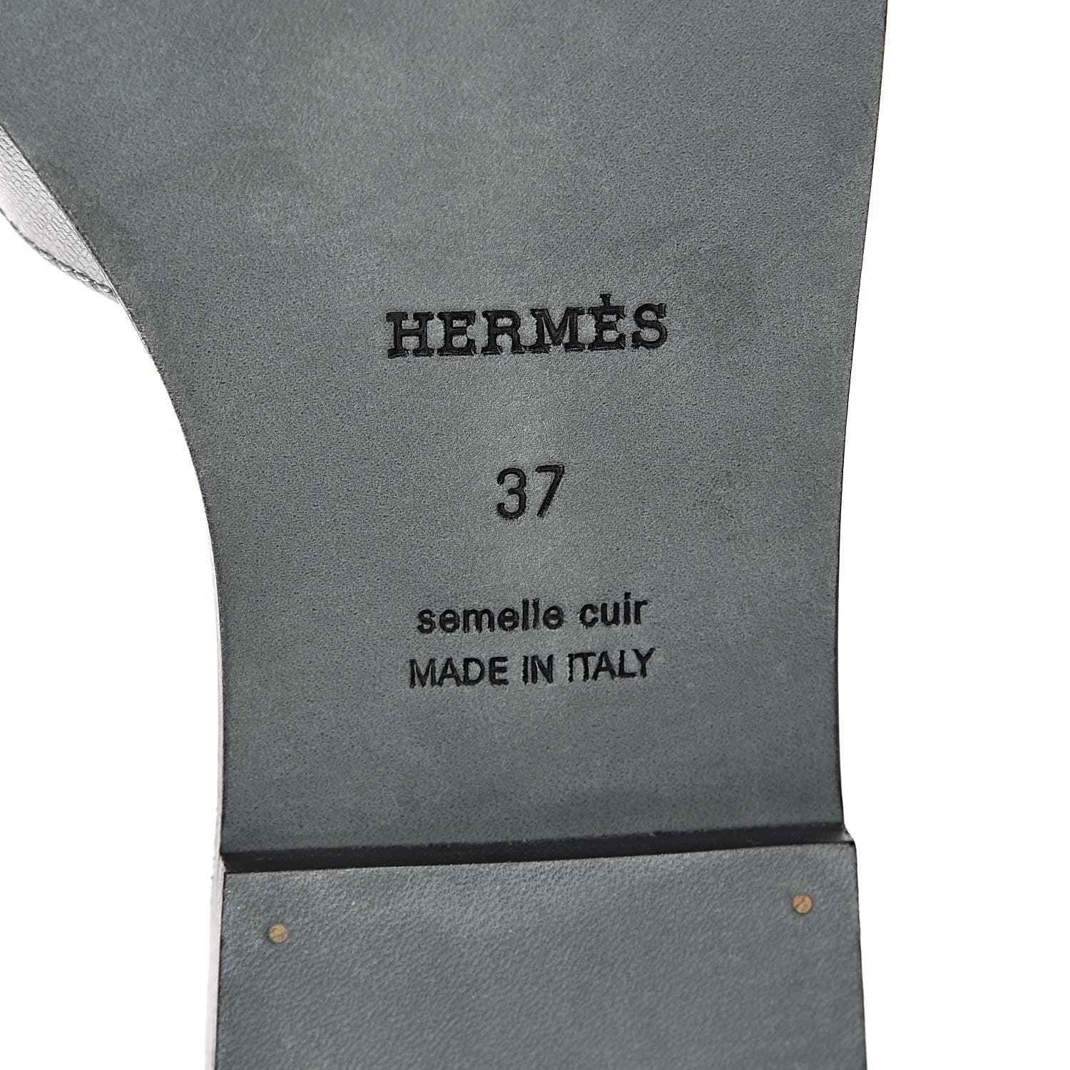 Hermes Metallic Epsom Oran Sandals 37 Argent 6 of 8