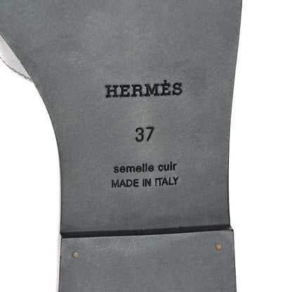 Hermes Metallic Epsom Oran Sandals 37 Argent 6 of 8