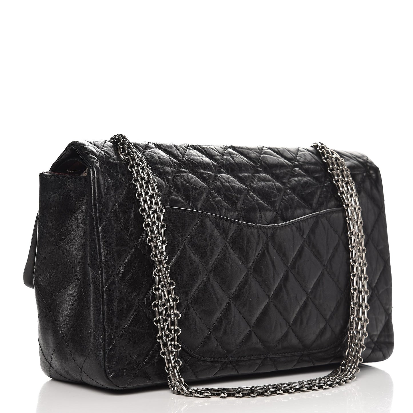 Aged Calfskin Quilted 2.55 Reissue 227 Flap Black