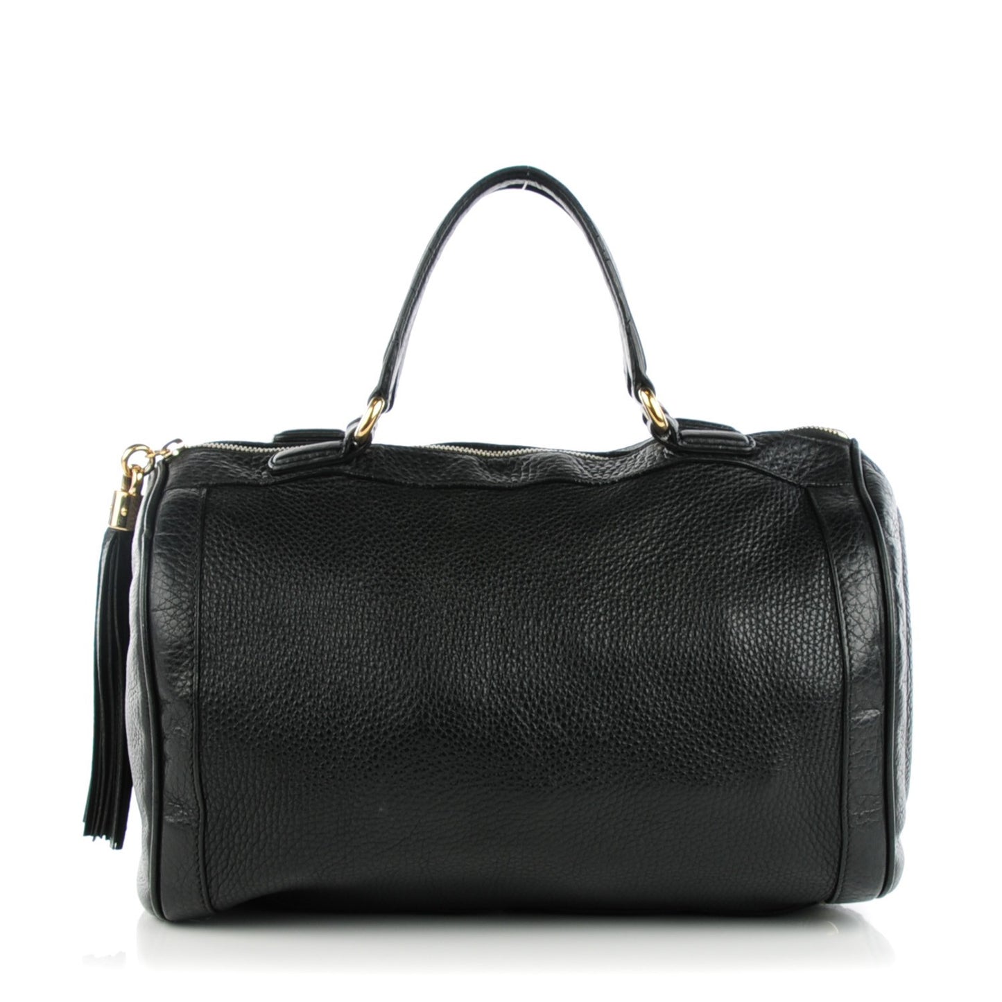 Pebbled Calfskin Medium Soho Boston Black