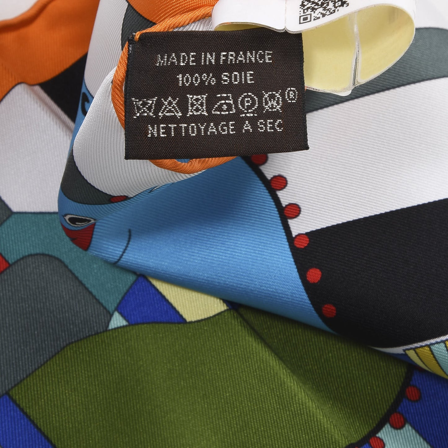 Silk Rocabar Pocket Square Orange Bleu Vert