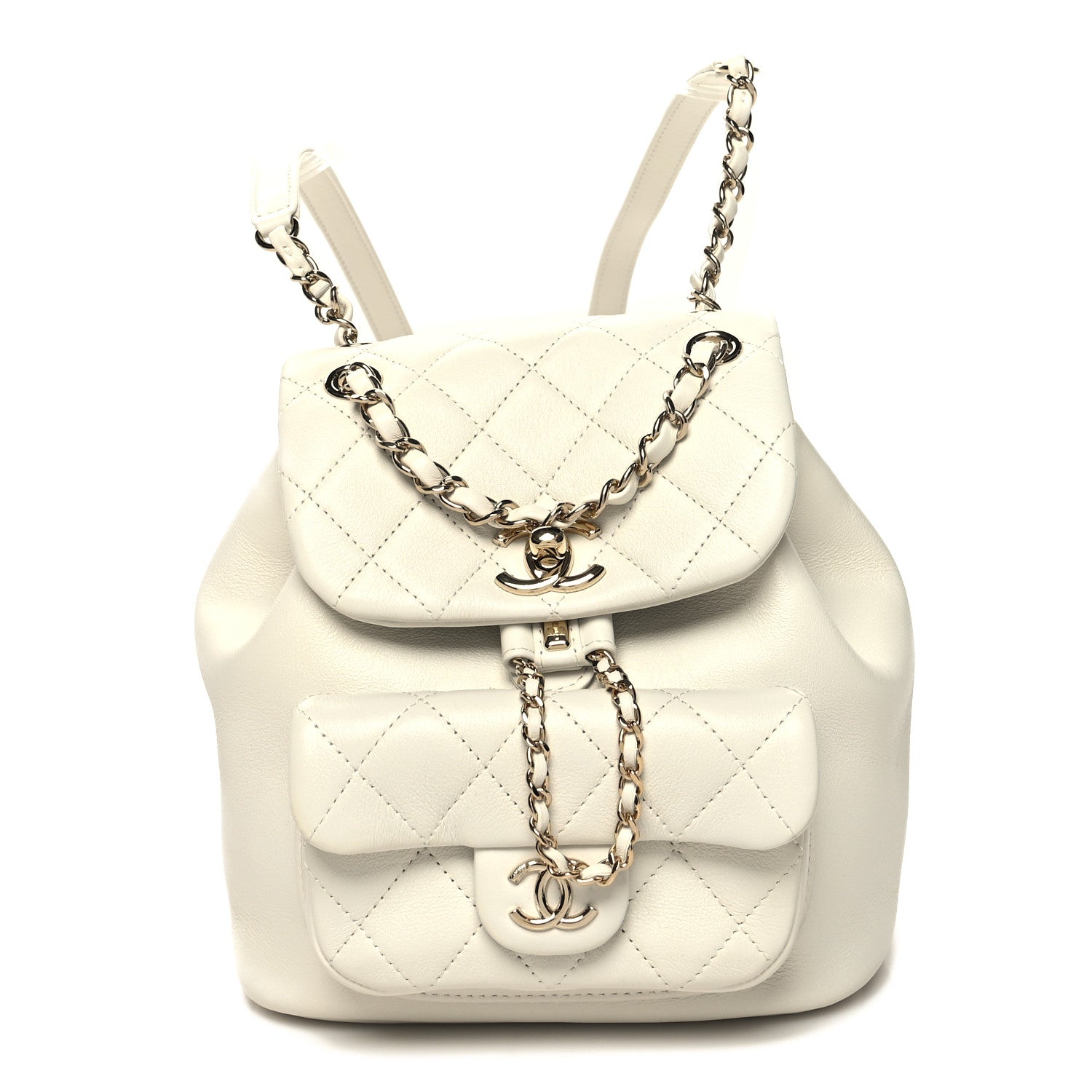Chanel Lambskin Quilted Small Duma Drawstring Backpack White 1 of 11