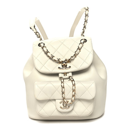 Chanel Lambskin Quilted Small Duma Drawstring Backpack White 1 of 11