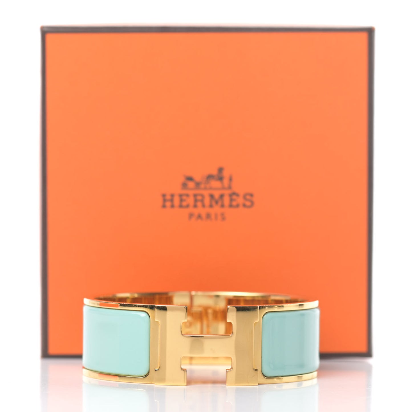 Enamel Wide Clic Clac H Bracelet PM Lagon