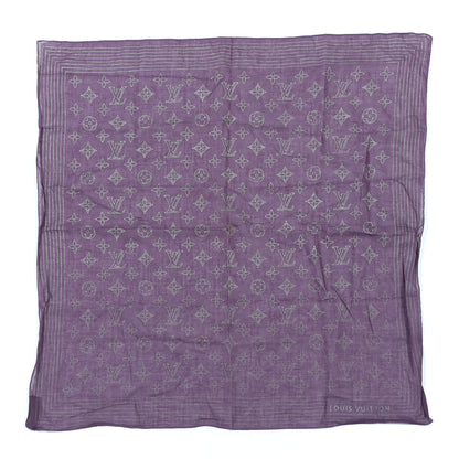 Louis Vuitton Cotton Monogram Square Scarf Purple 1 of 3