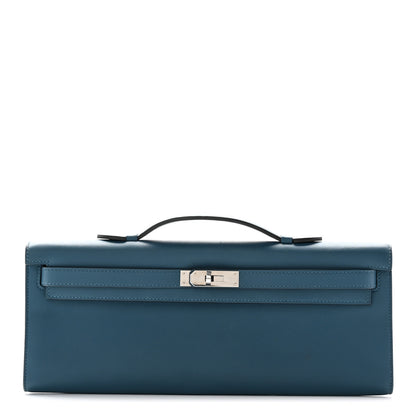 Hermes Swift Kelly Cut Clutch Pochette Bleu Tempete 1 of 11