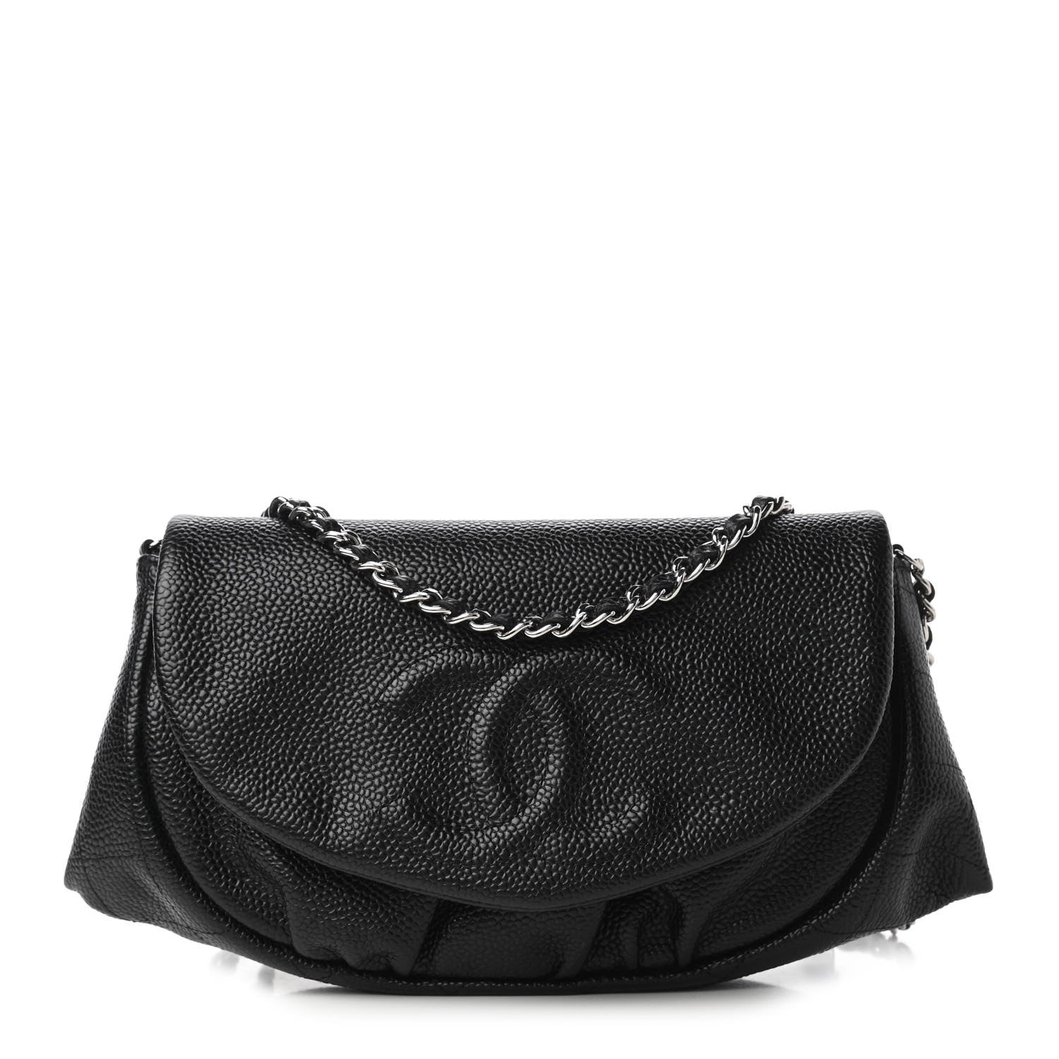 Chanel Caviar Half Moon Wallet On Chain WOC Black 1 of 11