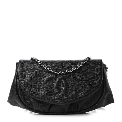 Chanel Caviar Half Moon Wallet On Chain WOC Black 1 of 11