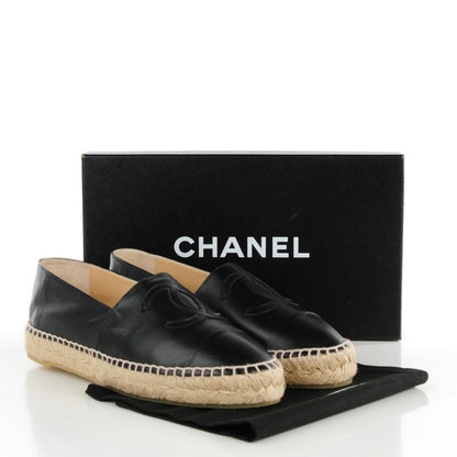 Chanel Lambskin CC Espadrilles 38 Black 7 of 11