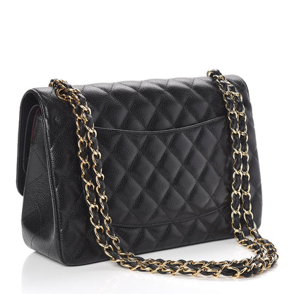 Chanel Caviar Quilted Jumbo Double Flap Black 3 of 9