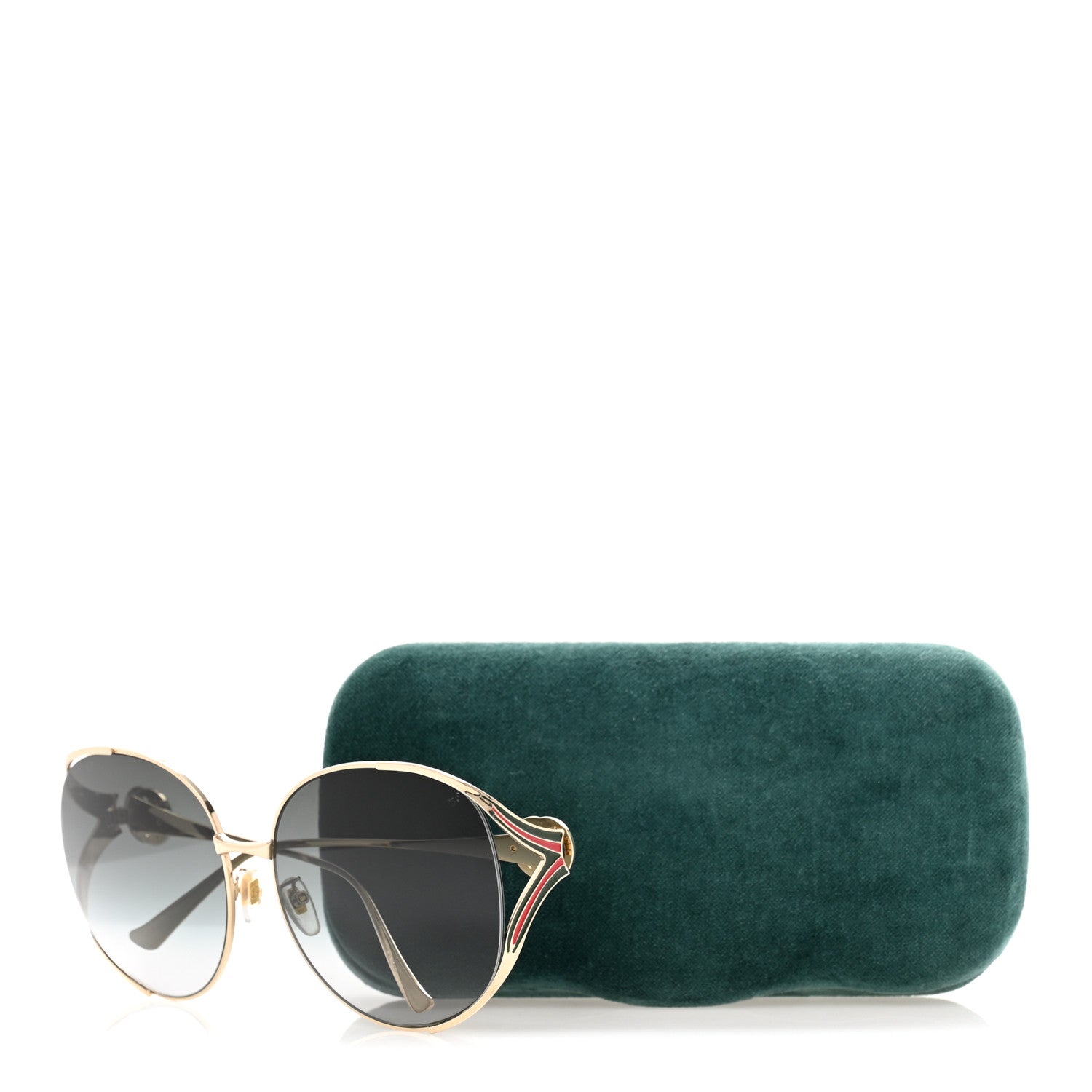 Gucci Metal Oversized Round Frame GG0225S Sunglasses Gold 8 of 8