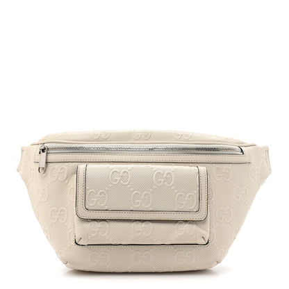 Gucci Calfskin GG Tennis Embossed Pocket Belt Bag Mystic White 1 of 15