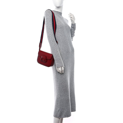 Gucci Azalea Calfskin Web Monochrome Horsebit 1955 Shoulder Bag New Cherry Red 2 of 8