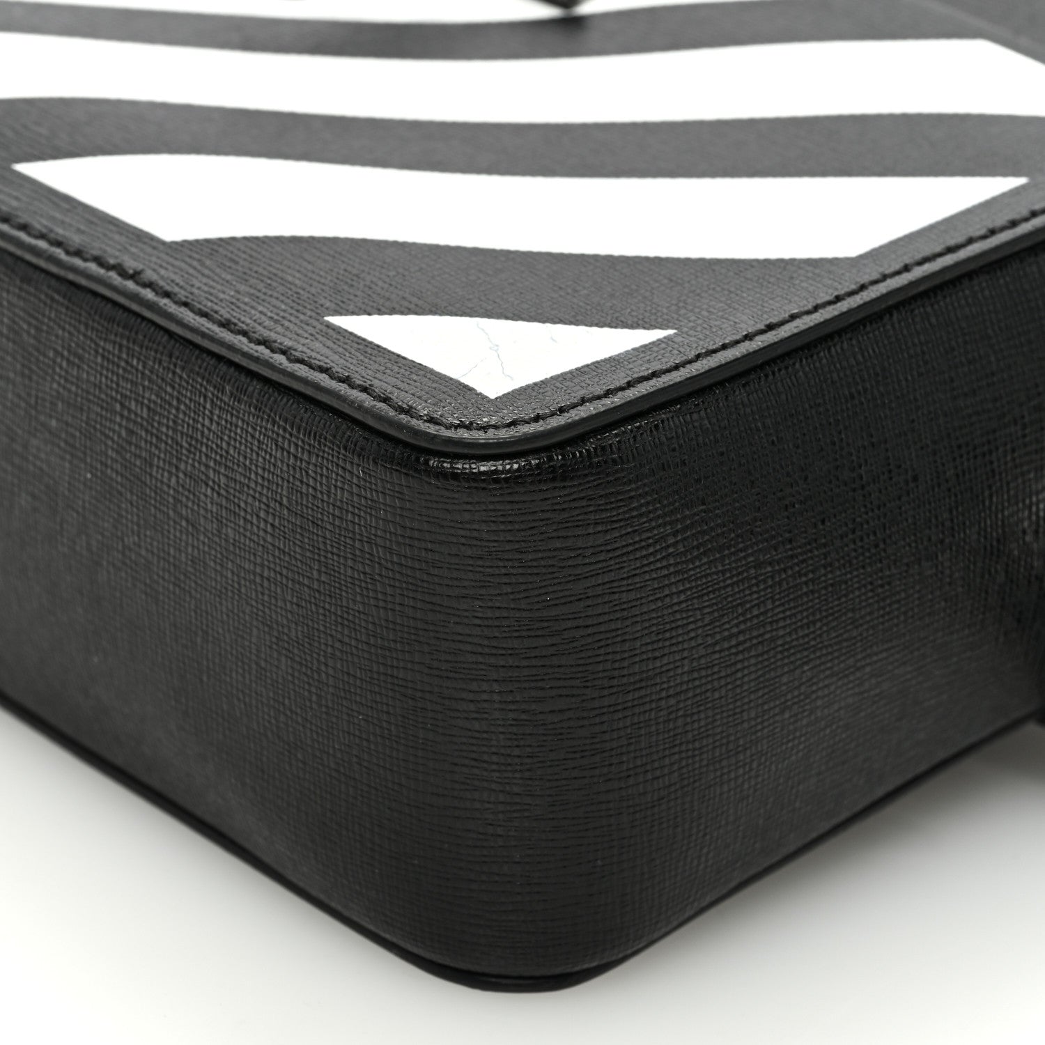 Off-White Saffiano Striped Diag Binder Belt Bag Black 9 of 9
