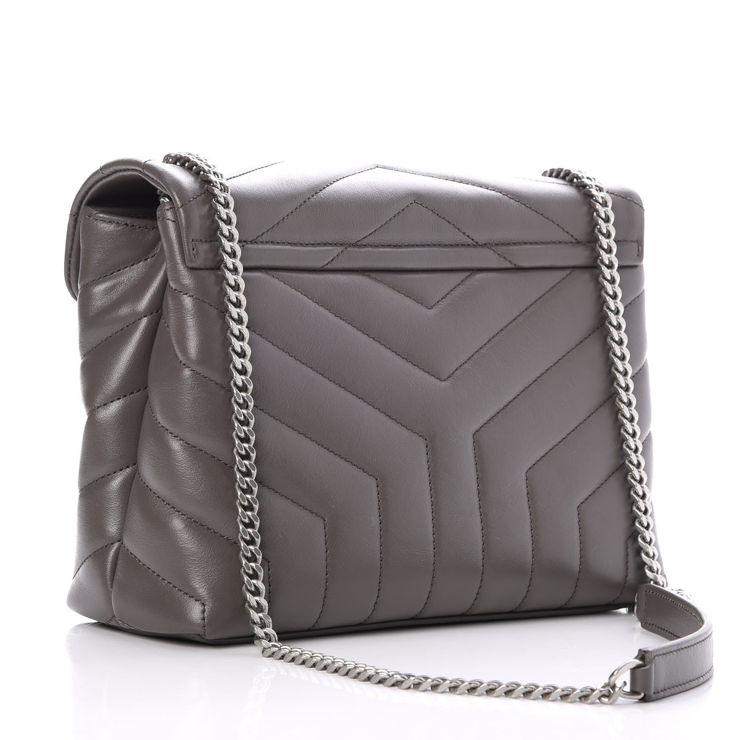 Saint Laurent Calfskin Y Quilted Monogram Small Loulou Chain Satchel Earth 3 of 7