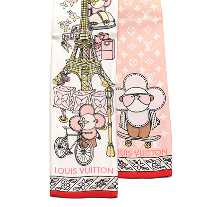 Louis Vuitton Silk Monogram Vivienne Hide and Seek Square Bandeau Rose 2 of 3
