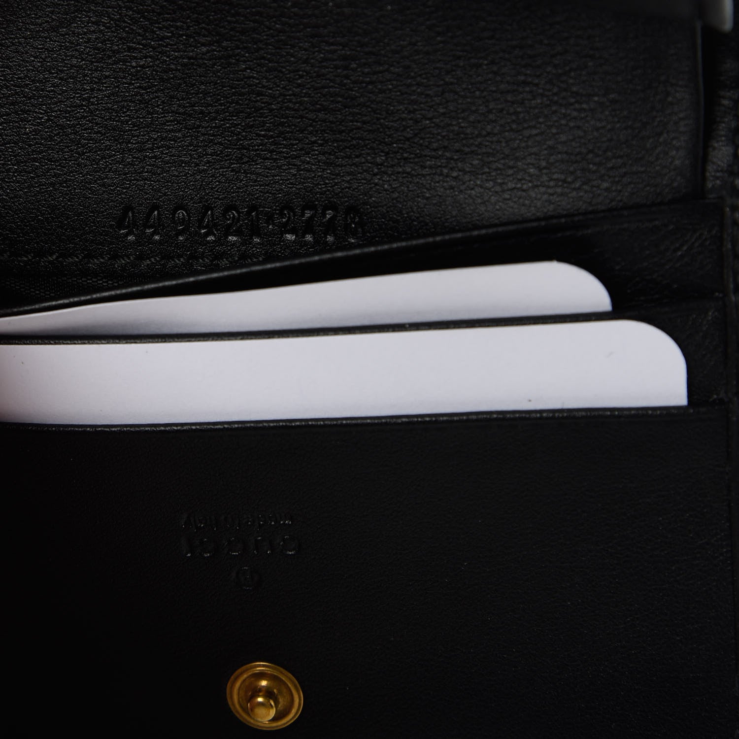 Gucci Calfskin Matelasse GucciGhost GG Marmont Card Case Wallet Black New Acquamarine 9 of 11