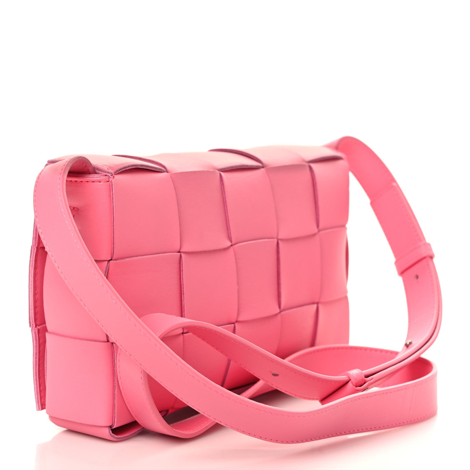 Bottega Veneta Lambskin Maxi Intrecciato Cassette Crossbody Bag Pink 3 of 9