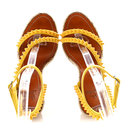 Christian Louboutin Patent Mafaldina 120 Wedge Sandals 36 Yellow 2 of 9