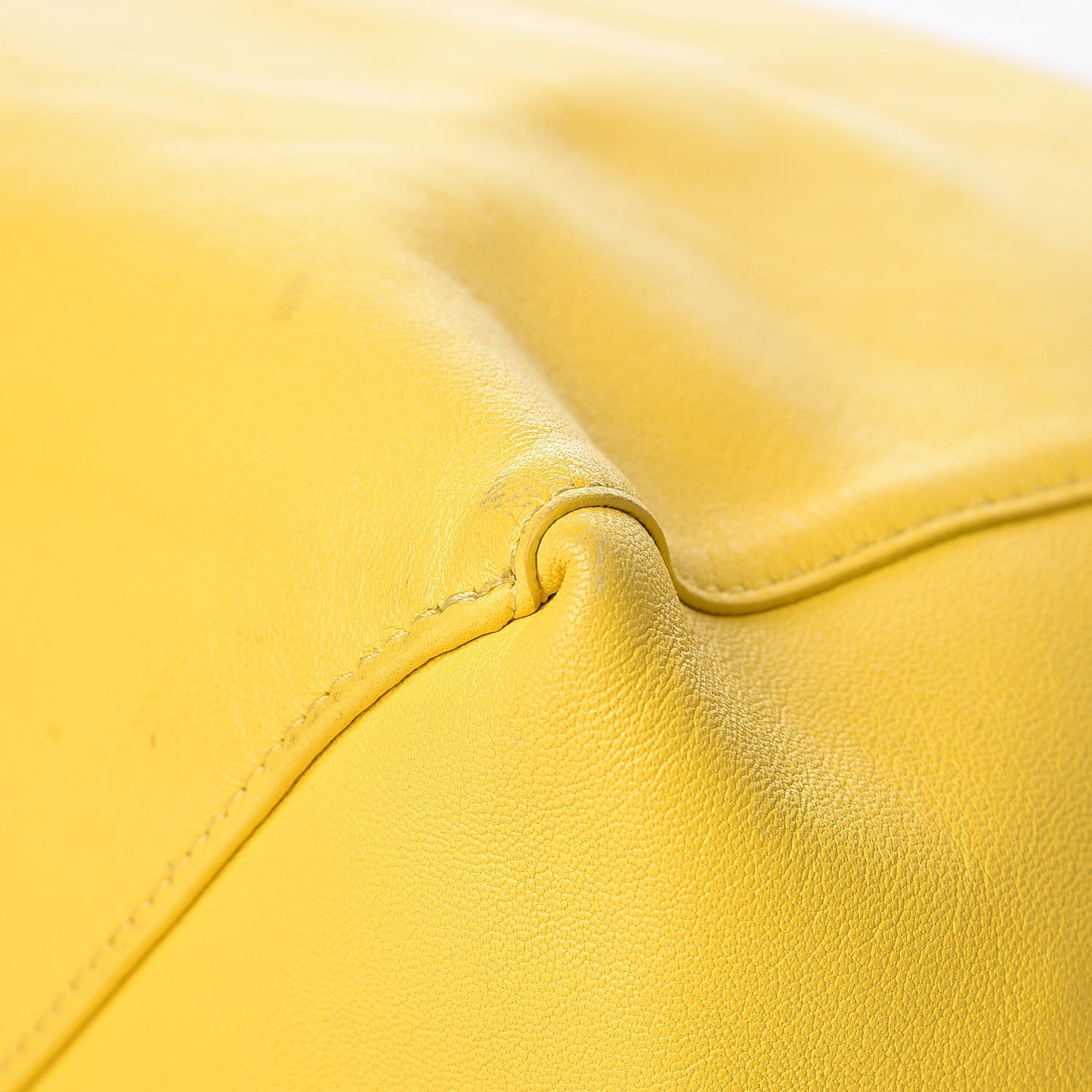 Lambskin Vertical Bi-Cabas White Sun Yellow