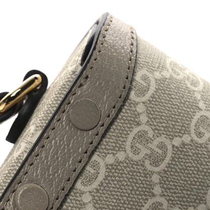 Gucci GG Supreme Monogram Textured Dollar Calfskin Mini Horsebit 1955 Shoulder Bag Beige Mystic White Oatmeal 12 of 12