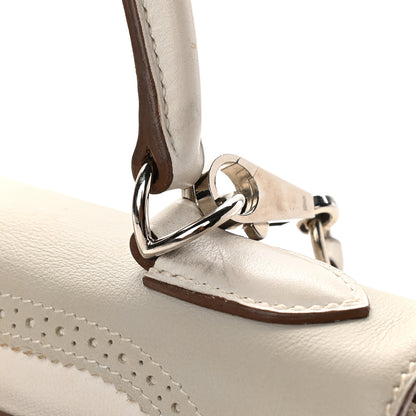 Hermes Swift Ghillies Kelly Retourne 32 White Gris Perle 16 of 17