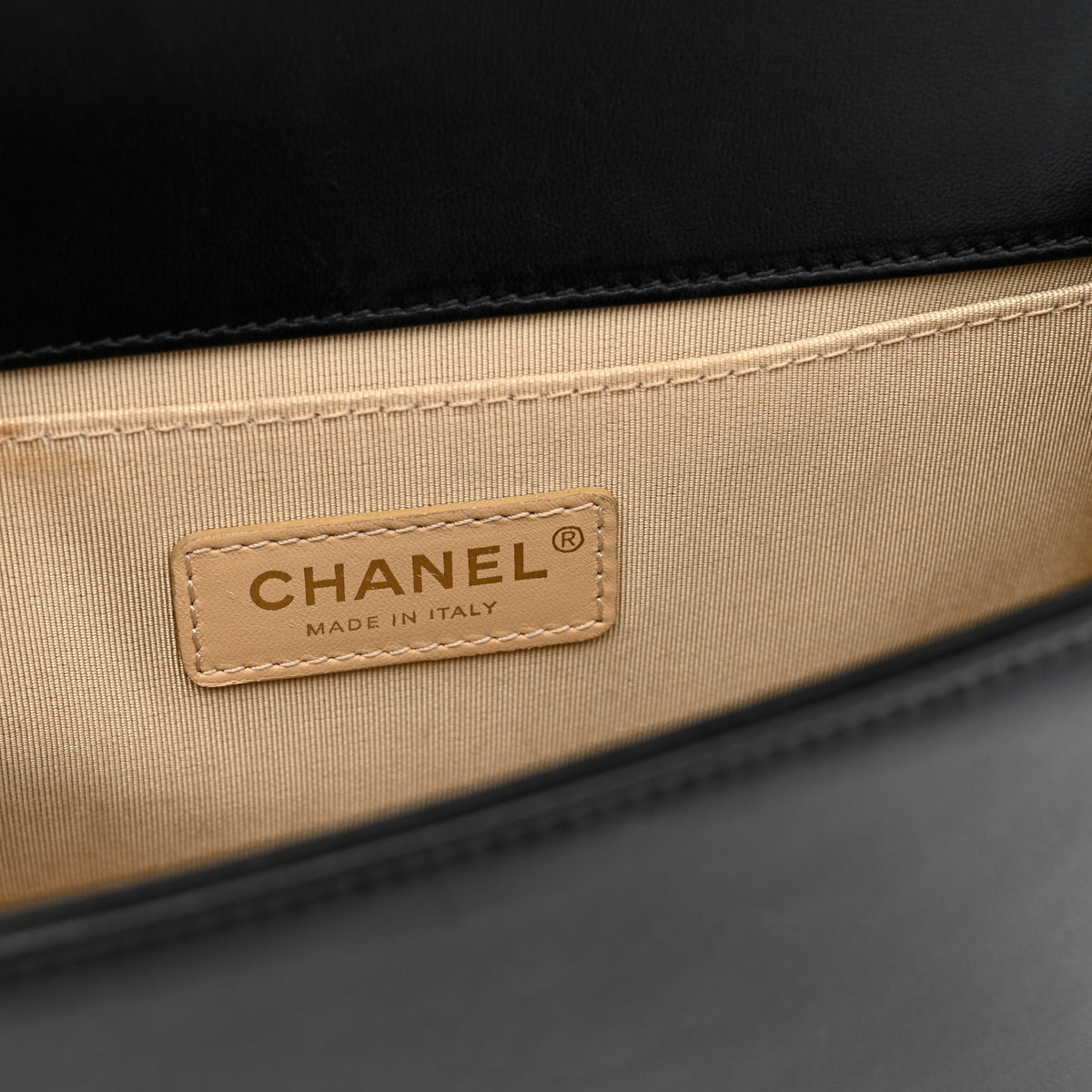 Lambskin Chain Quilted Medium Boy Flap Black