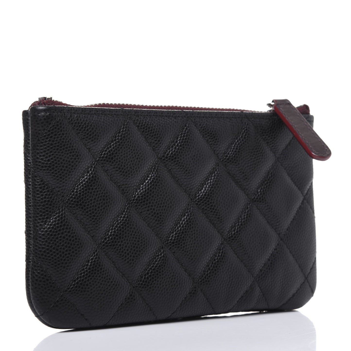 Caviar Quilted Small Cosmetic Case Black