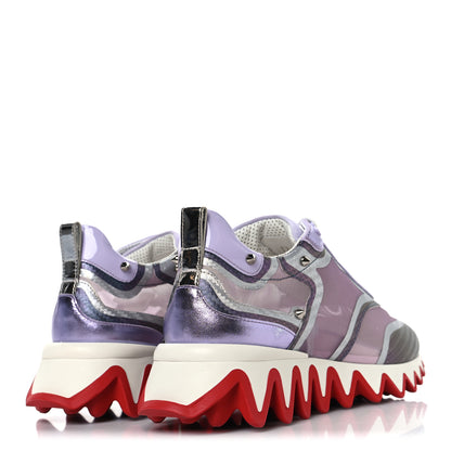 Christian Louboutin Transparent Mesh Patent Calfskin Sharkina Sneakers 37 Lilac Smoke 5 of 8