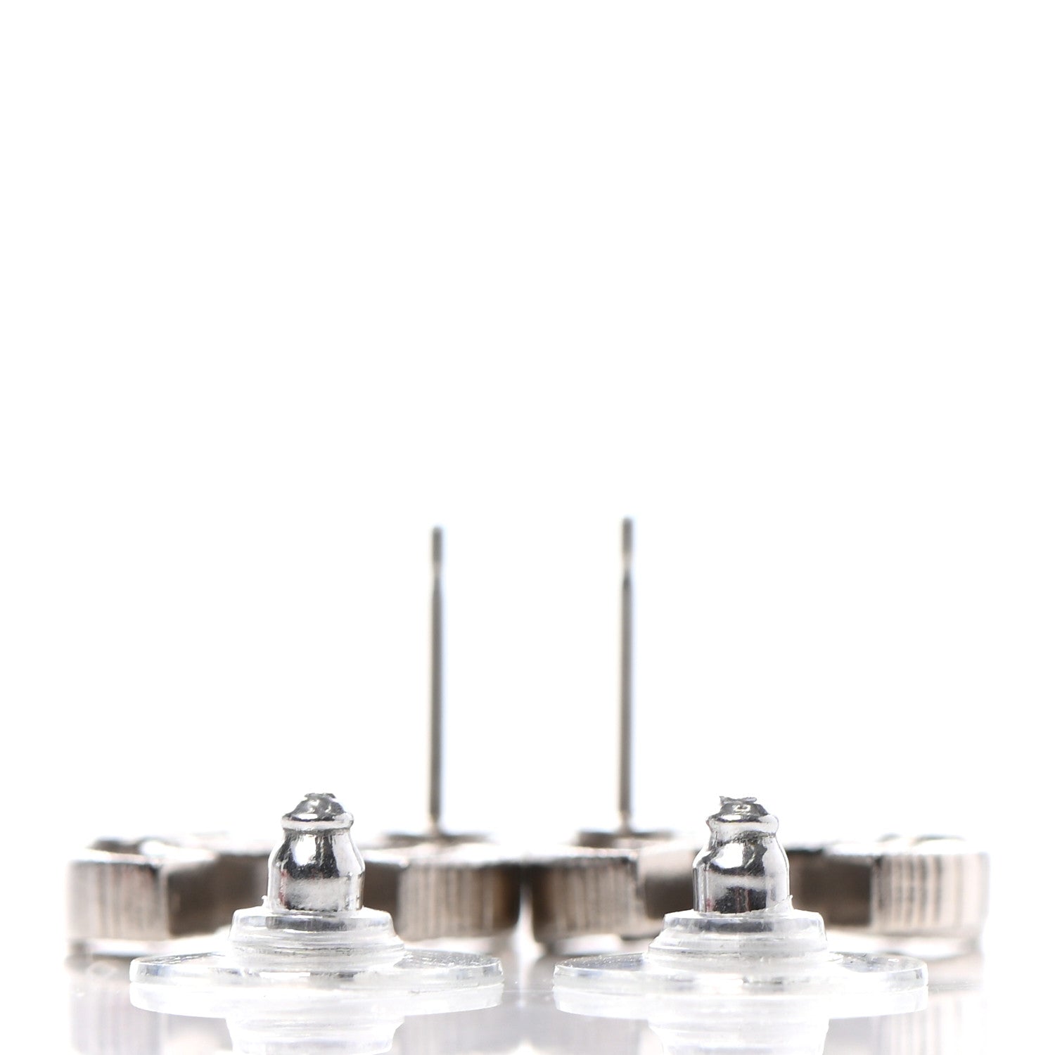 Chanel Crystal CC Earrings Silver 3 of 4