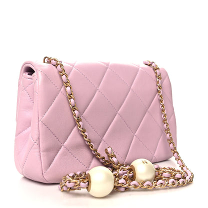 Chanel Lambskin Quilted Pearl Small Flap Lilac 3 of 11