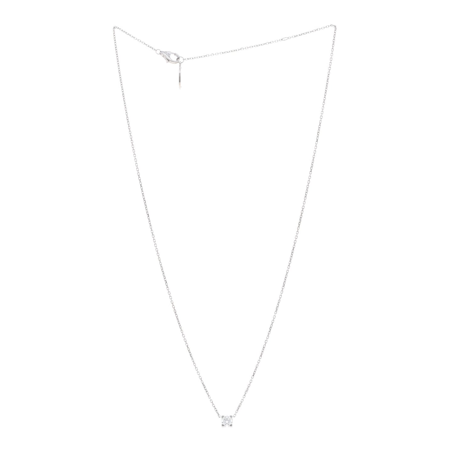 18K White Gold Diamond .27ct 1895 Solitaire Pendant Necklace