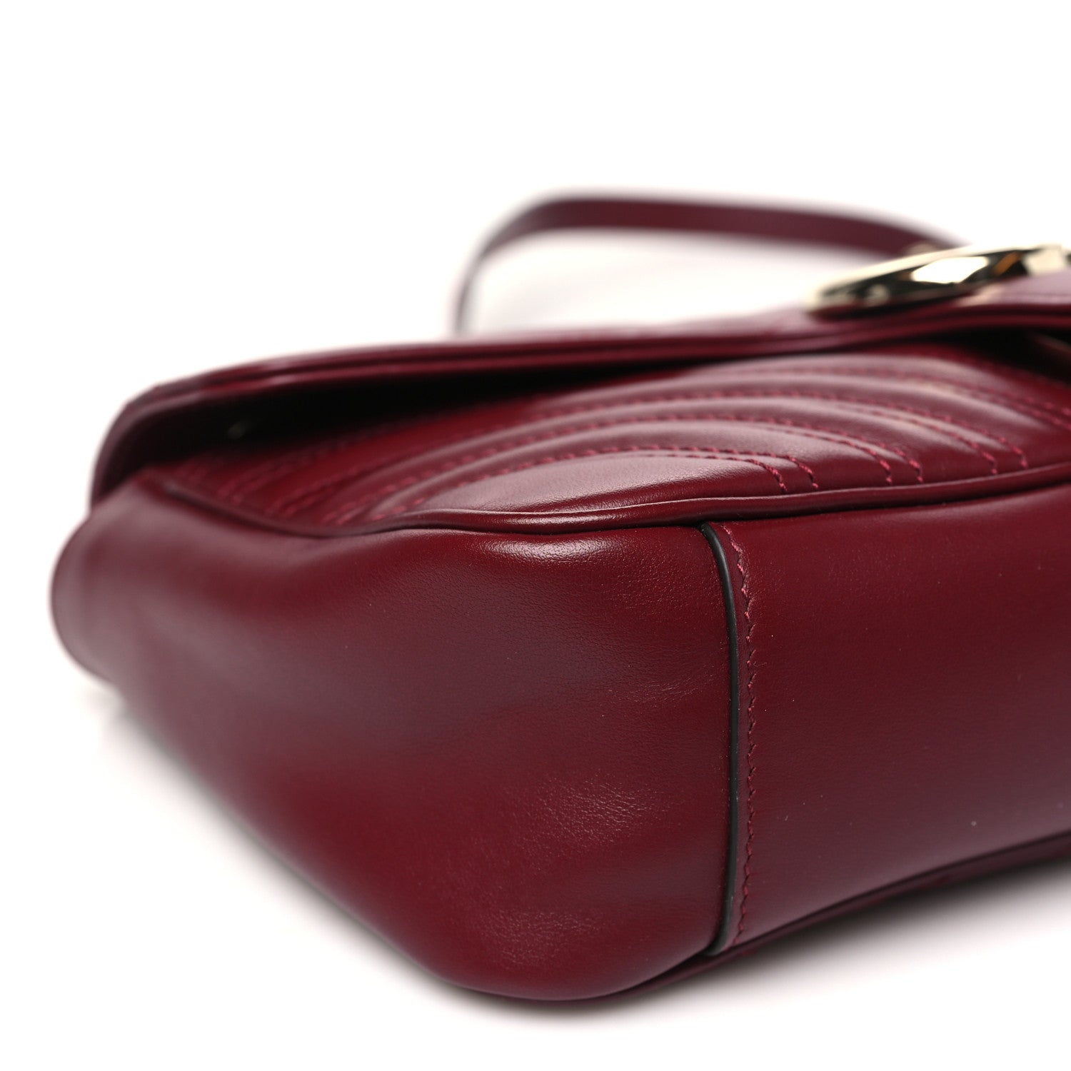 Gucci Calfskin Matelasse Medium GG Marmont Shoulder Bag Ancora Red 9 of 10