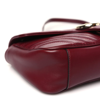 Gucci Calfskin Matelasse Medium GG Marmont Shoulder Bag Ancora Red 9 of 10