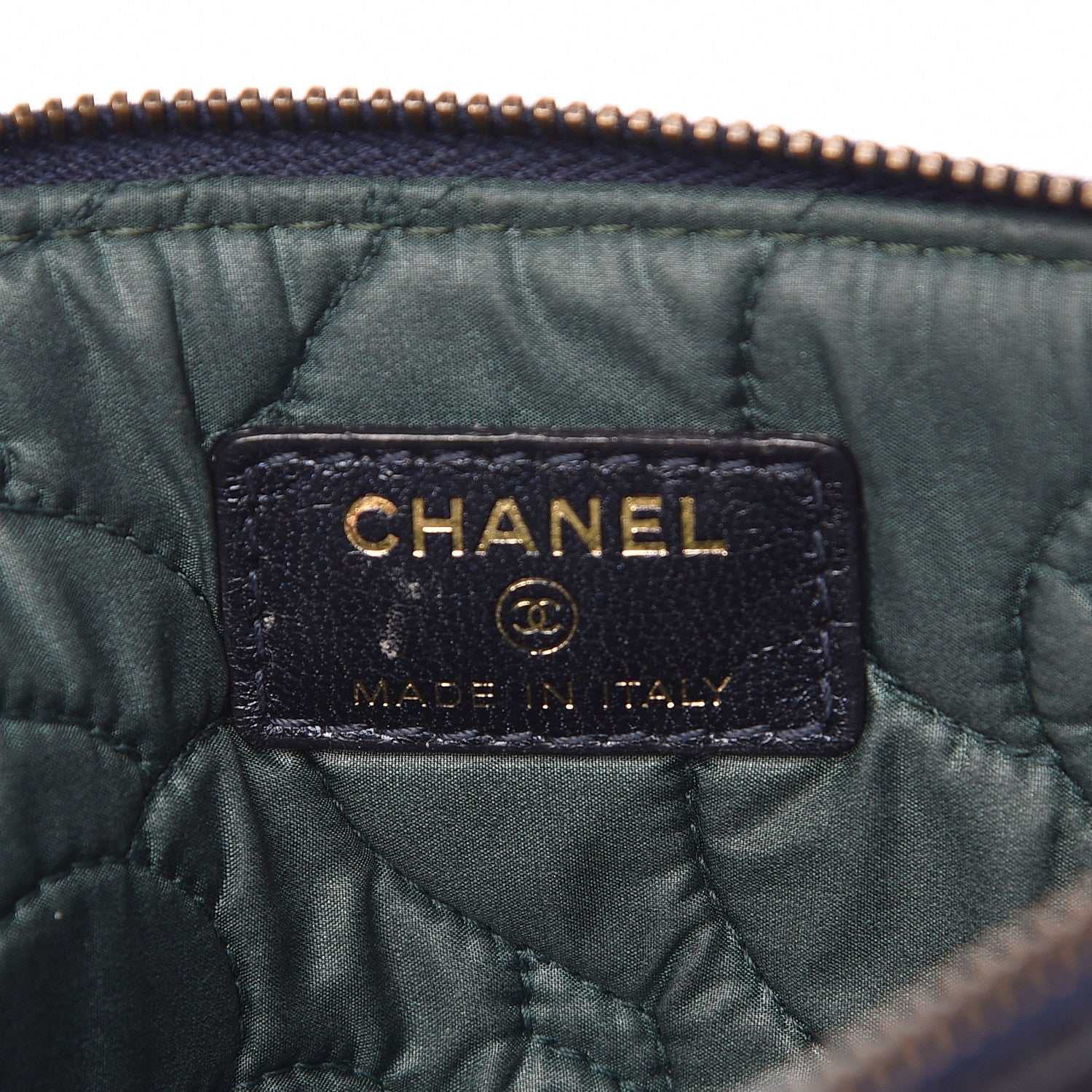 Chanel Lambskin Camellia Embossed Cosmetic Case Dark Blue 6 of 9