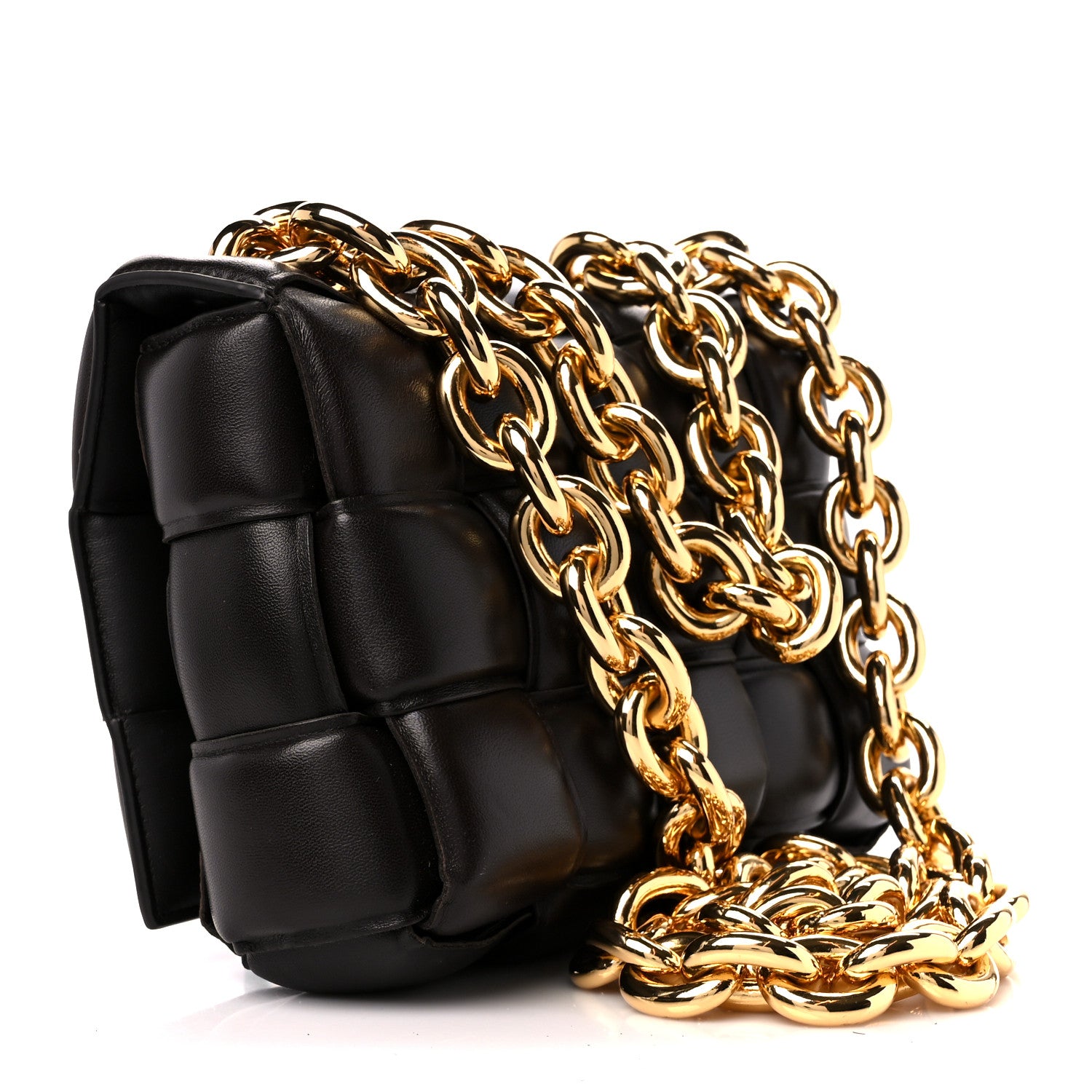 Bottega Veneta Lambskin Maxi Intreccio Padded Chain Cassette Crossbody Bag Fondant 3 of 12