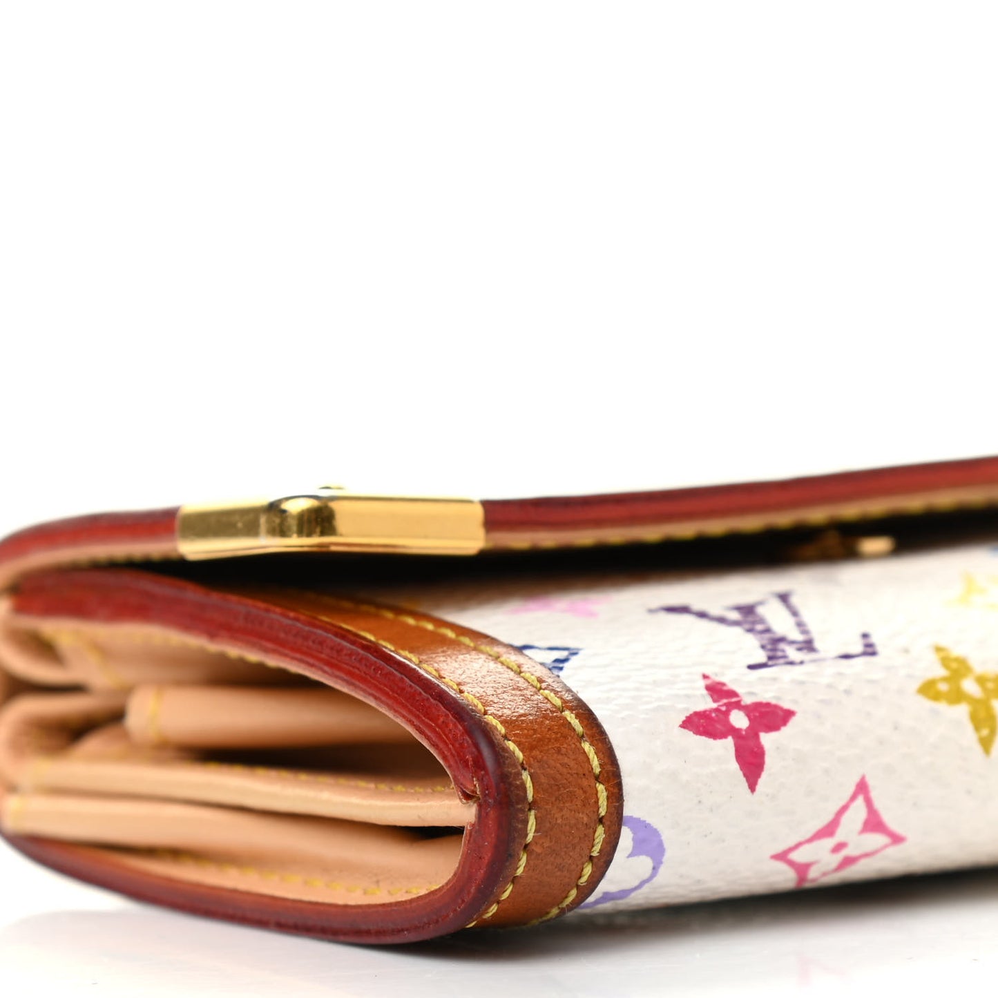 Monogram Multicolor Porte-Monnaie Plat Coin Purse White