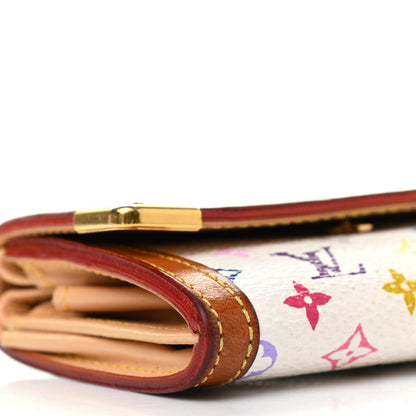 Louis Vuitton Monogram Multicolor Porte-Monnaie Plat Coin Purse White 7 of 12