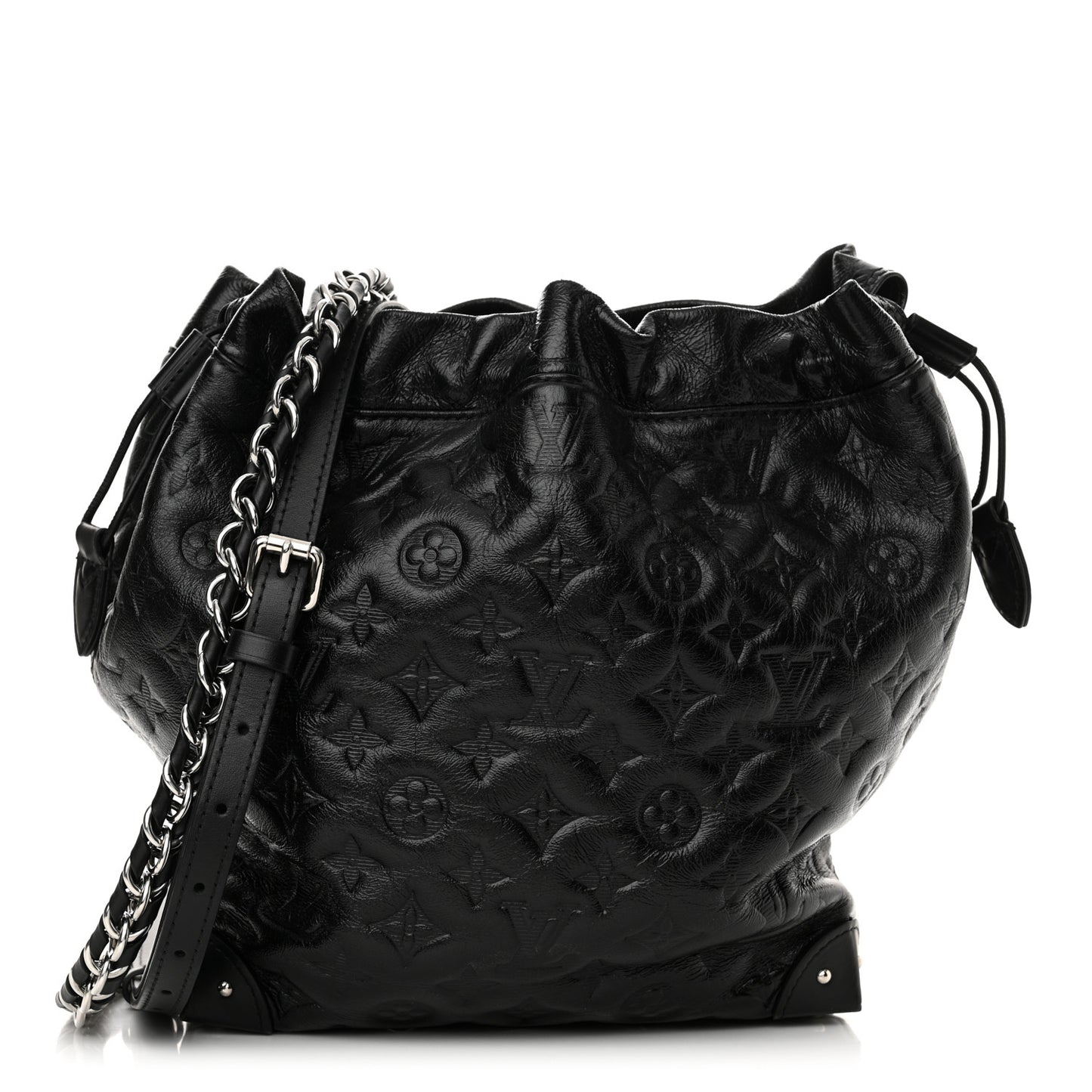 Lambskin Monogram Shadow Coussin Noe Trunk PM Black