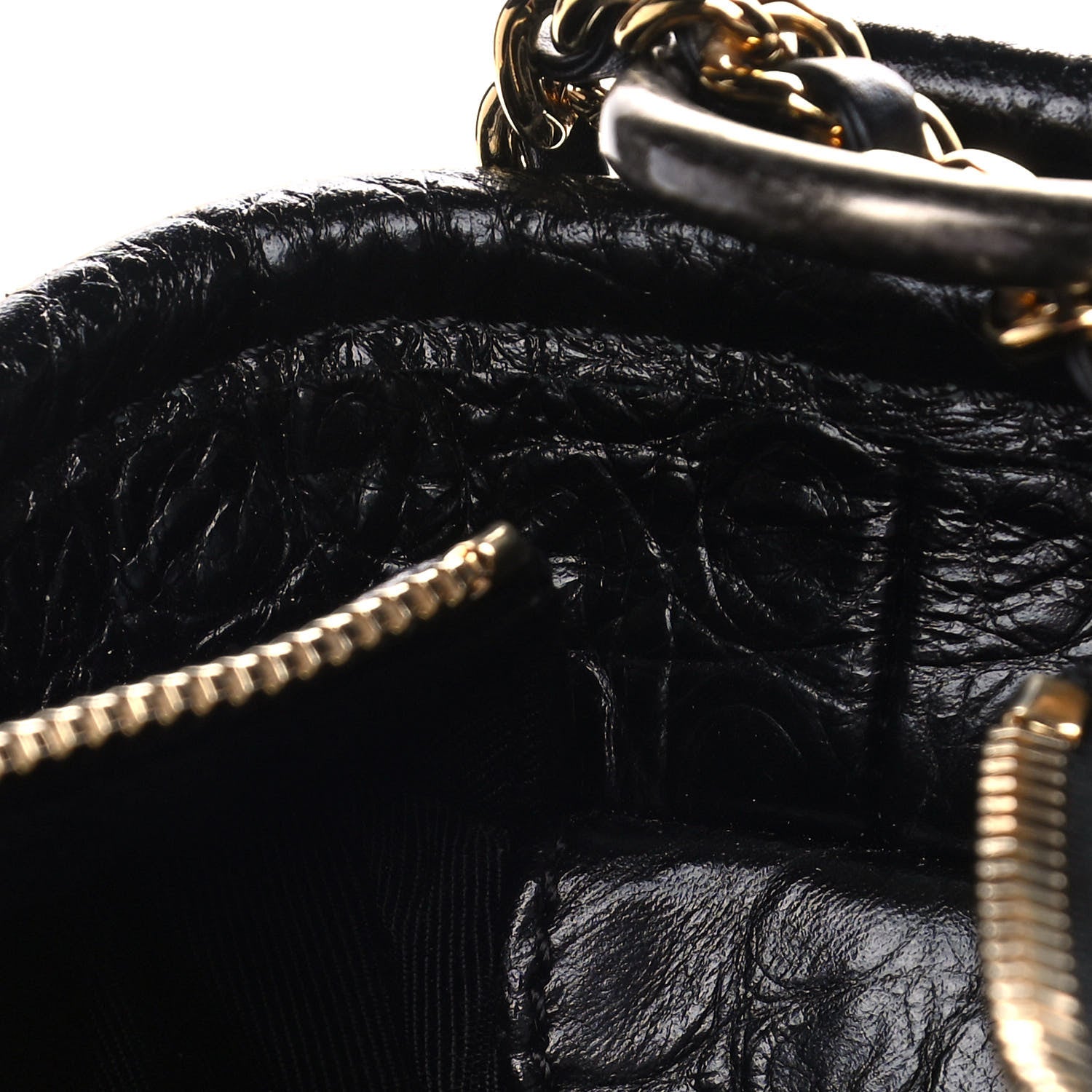 Chanel Crocodile Embossed Calfskin Medium Gabrielle Cocodile Hobo Black 12 of 13