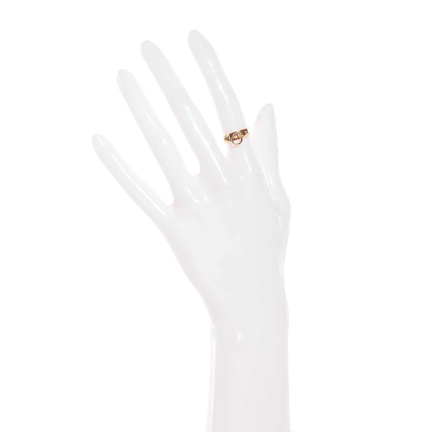 Hermes 18K Rose Gold PM Collier De Chien Ring 48 4.5 2 of 4